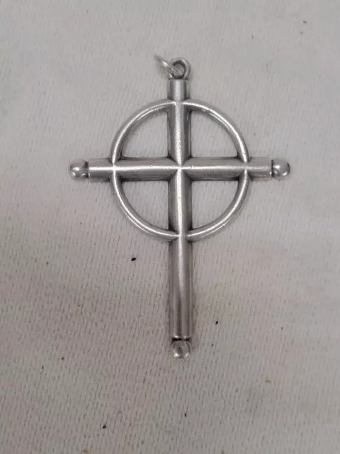 James Avery JA Signed Large Sterling Silver Necklace Pendant Celtic Cross Heavy