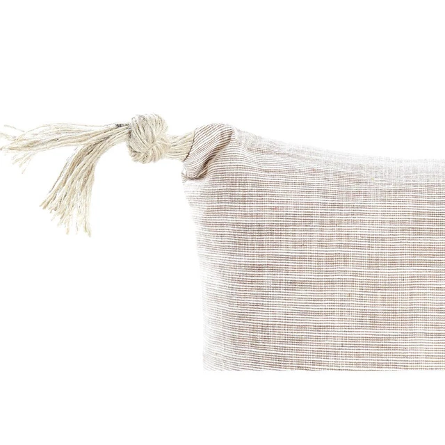 Coussin DKD Home Decor Gris Beige Polyester Frange (45 x 10 x 45 cm) (2 Unités)
