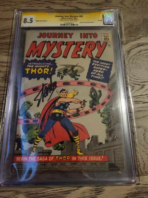 JOURNEY INTO MYSTERY #83 GOLDEN RECORD REPRINT CGC 8.5 signed by STAN LEE