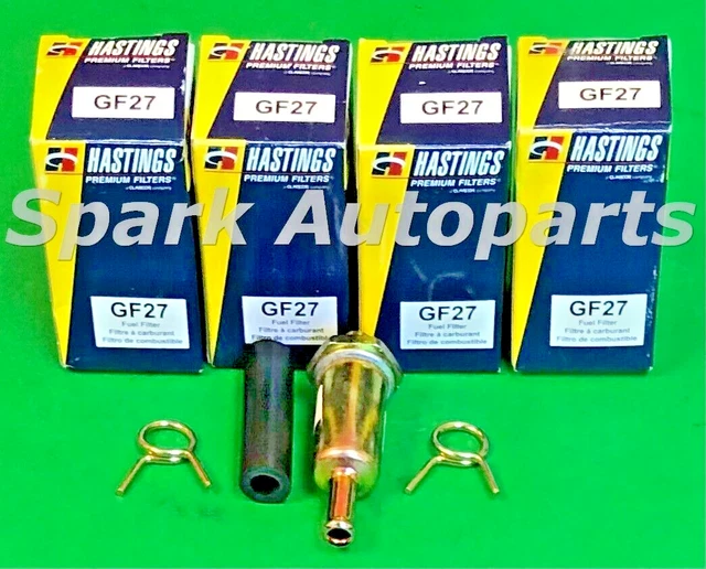 Lot of 4 Fuel Filter Hastings GF27 For FORD Fairmont, Mustang, MERCURY Capri