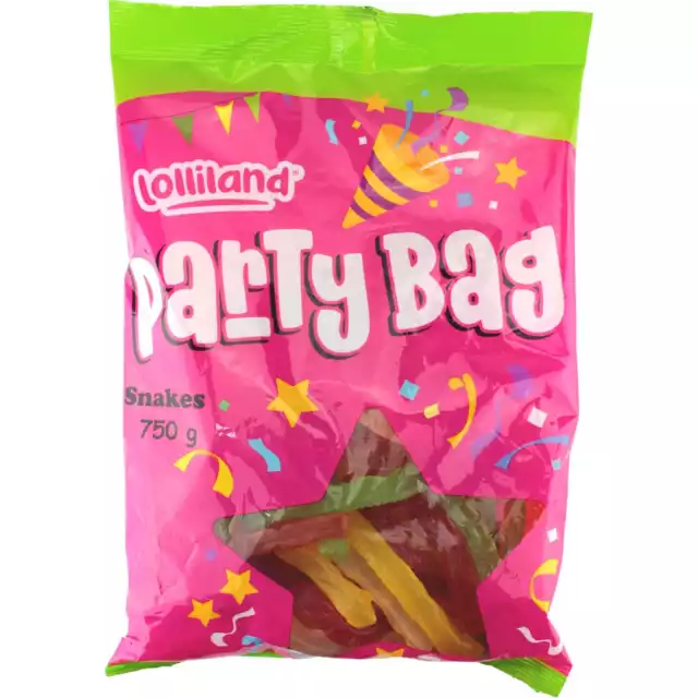 Mixed Colours Flavours Soft Chewy Gummy Snakes 750g Birthday Party Candy Lollies