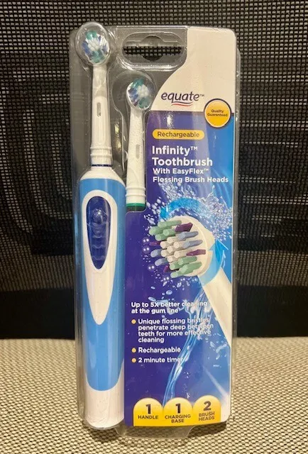 Cepillo de dientes eléctrico recargable Equate Infinity con cabezal de cepillo de dientes de repuesto