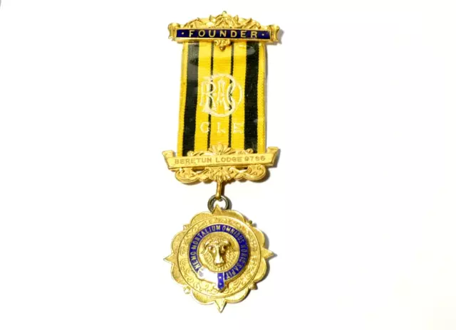 1970 Gilt Silver Enamel FOUNDER Jewel BERETUN LODGE - RAOB