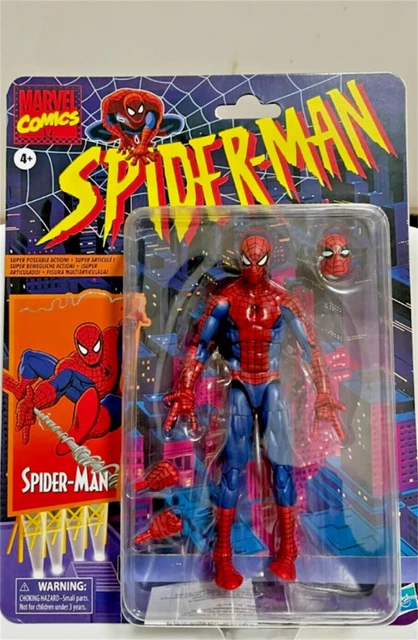 HASBRO MARVEL LEGENDS Retro Collection Modellino Spider-Man Web-Man 6 pollici EUR 82,23