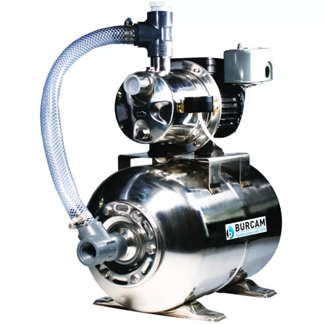 Burcam Pumps 16 GPM 3/4 HP Stainless Steel Shallow Well Jet Pump w/ 6.6 Gal. ...
