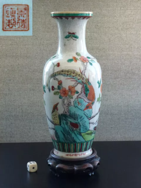 Chinesische Porzellan Kanton Vase Famille Verte Jingdezhen gemarkt China ~1900