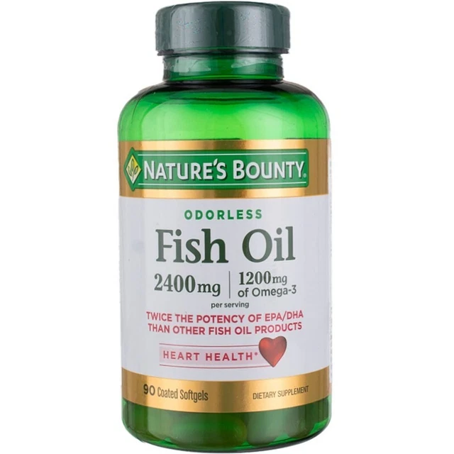 Nature's Bounty Fish Oil 2400mg, Odorless, 90count