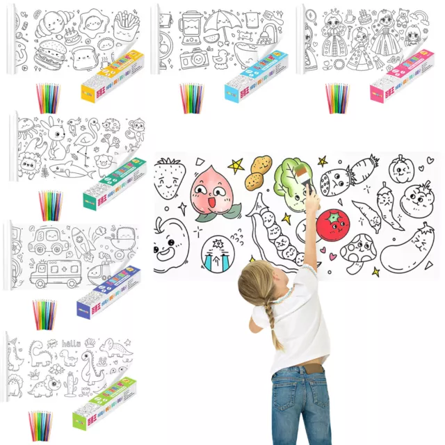 Children's Drawing Roll Diy Sticky Color Filling Paper Early Educational  Toys