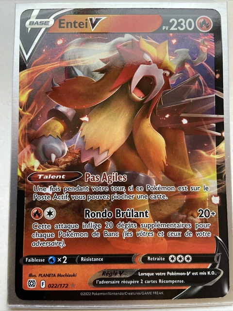 CARTE POKEMON ENTEI 022/172 V Ultra Rare Epée et Bouclier 9 EB09 FR ...