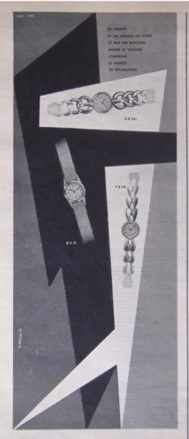 1954 Jaeger Lecoultre Watchmaking Press Advertising Watches - Advertising