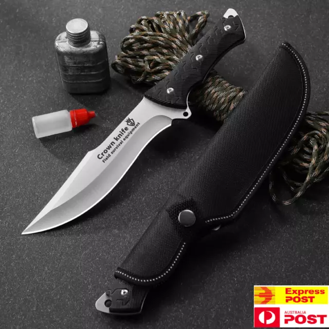 8.85 inch Survival Military Bowie Sharp Fixed Blade Knife Outdoor Skinning knife