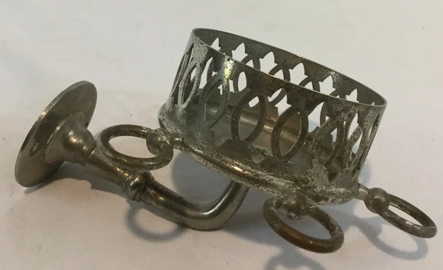 Antique Vintage c1905 Nickel Plated Brass Fancy Tumbler Toothbrush Holder