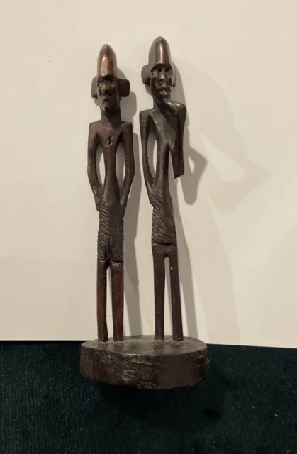 Vintage African Ebony Carved Stick Men
