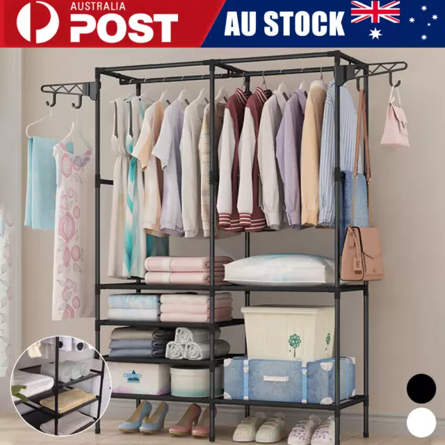 Heavy Duty Clothes Rail Rack Hanging Garment Display Stand Shoe Storage Shelf