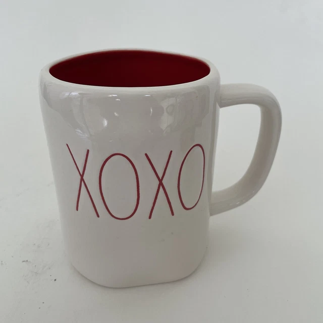 RAE DUNN coffee mug XOXO white with red inside Artisan collection by Magenta