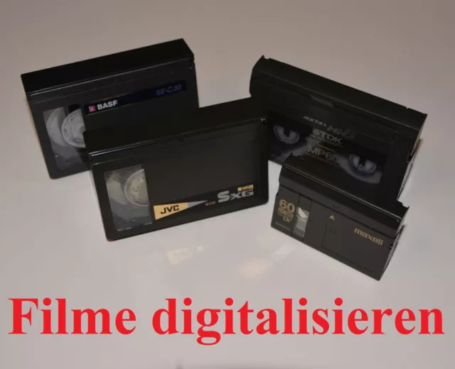 Video8 / Hi8 / VHS / SVHS / Mini-DV / VHS-C / SVHS-C überspielen auf DVD