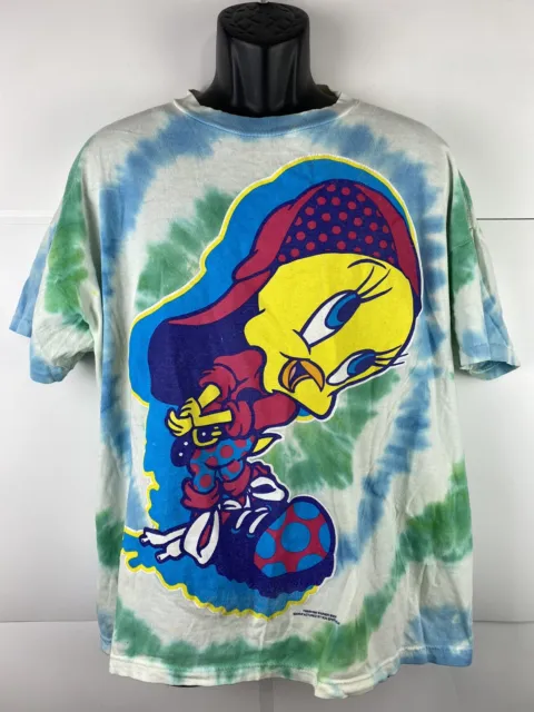 LOONEY TUNES VINTAGE T-Shirt Adult Large 1995 Tweety Bird Hip Hop Tie ...
