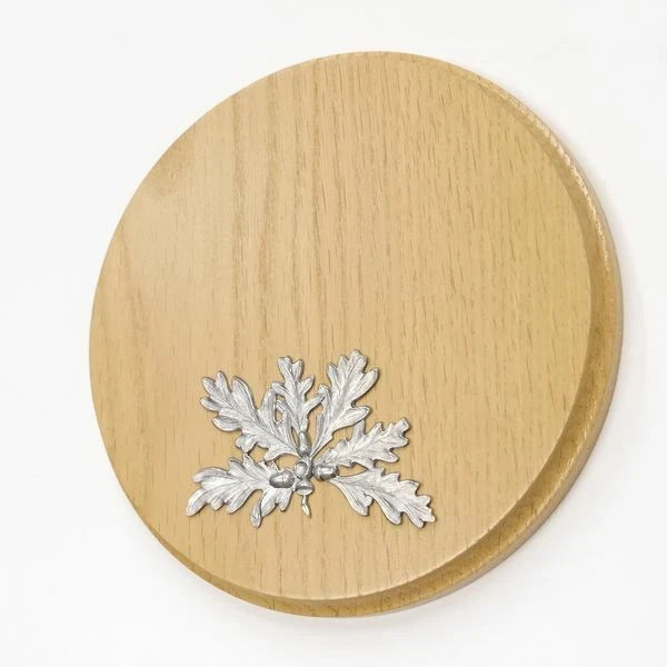 Placa de Jabalí Redondo Roble Claro Af 17 CM Con Hoja Portada 6-blättrig