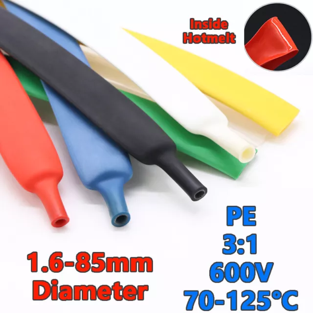 Tubo termoretraibile 3:1 adesivo rivestito PE 1,6 mm-85 mm tubo termoretraibile