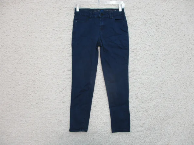Calvin Klein Jeans 12 Girls Youth Size Blue Denim Ultimate Skinny Stretch Dark
