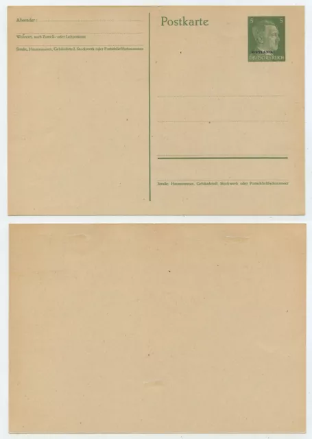 62235 - Ostland - Ganzsache P 1 - Postkarte - ungebraucht