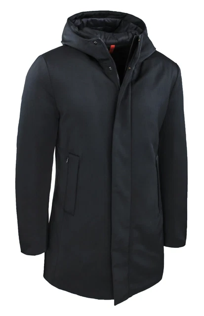 Giubbotto uomo Invernale casual Nero Giacca lunga Piumino Parka neve da M a 4XL