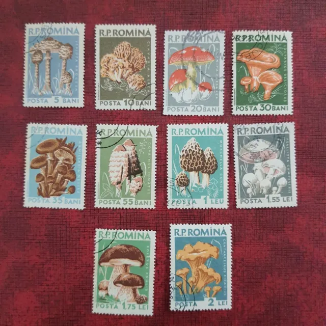 Briefmarken Rumänien 1958, Michel 1721-1730,  Pilze, gestempelt, komplett