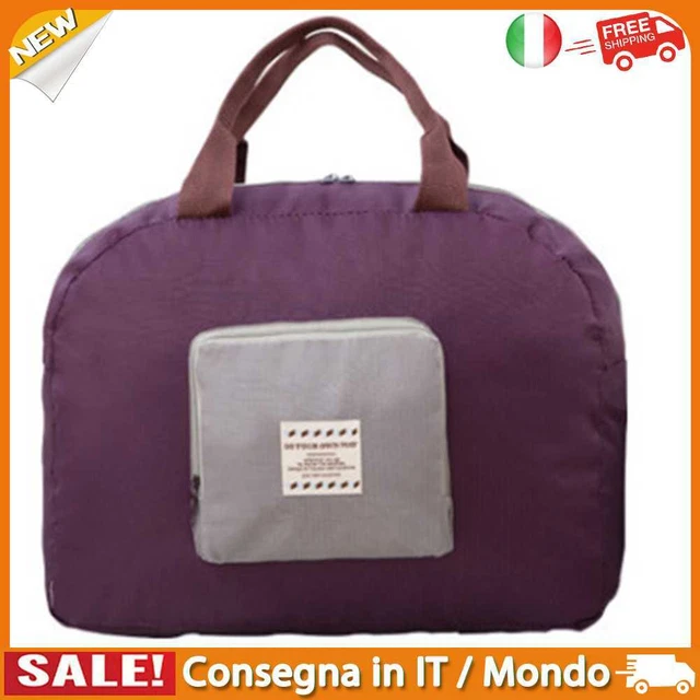 IT Oxford Cloth Storage Bags Clothes Shoes Shoulder Tote for Travel (Purple)