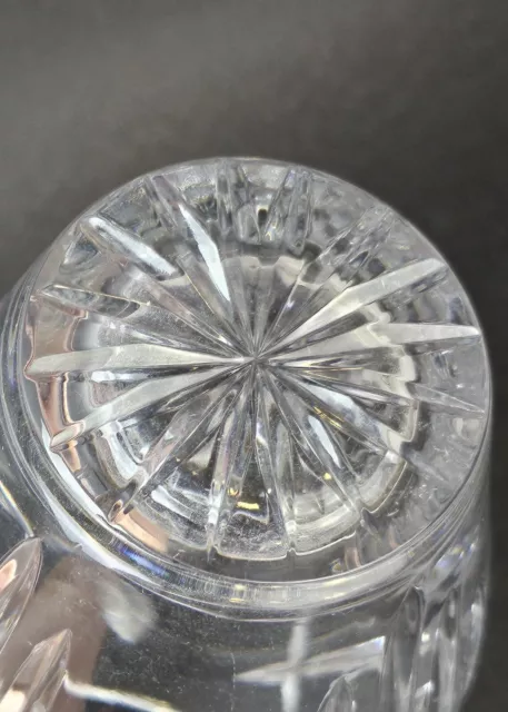 Elegant 24% Lead Crystal Oval Vase ~7" Hand Cut Diamond Pattern - Made in Poland 3