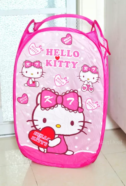 New Cute Hello Kitty Home Foldable Laundry Toys Basket Tidy Clothes Socks Storag