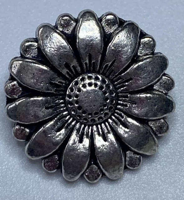 Metal Flower 1-hole 20mm Silver Halloween Craft Sewing Buttons Bundle 5pcs