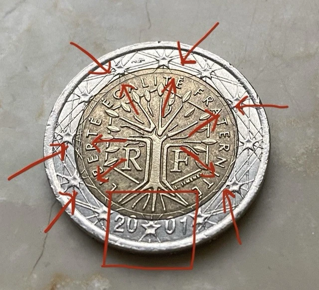 2 Euro Munze Liberte Egalite Fraternite 2001 Fehlpragung Erkennen