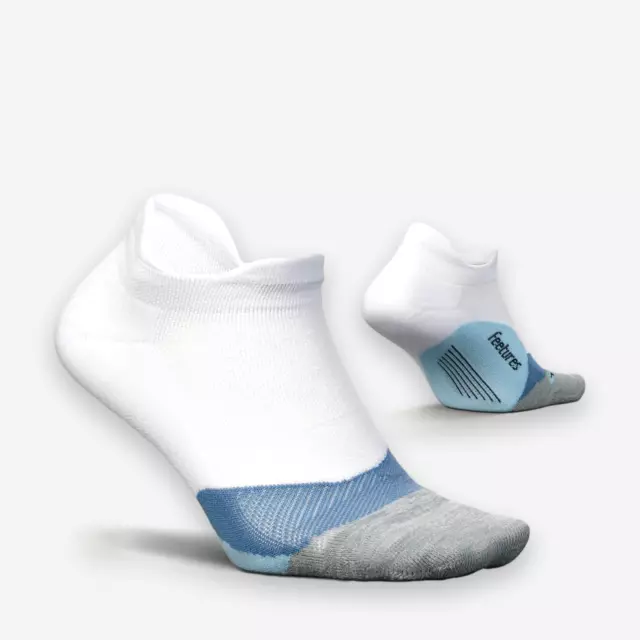 Feetures Elite Light Cushion No Show White Men's Women's Running Socks E5030158