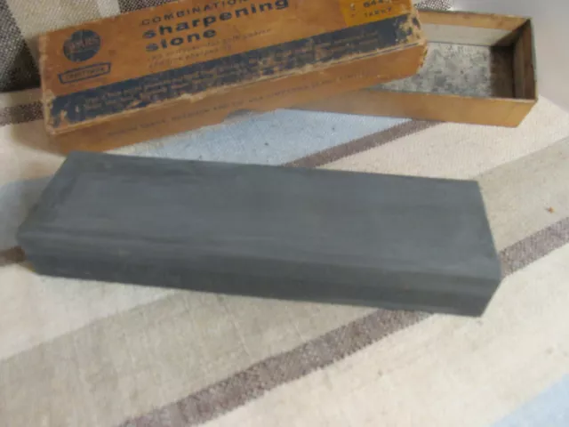 Vintage SEARS Craftsman Combination Sharpening Stone 64402 (1X2X7) Original Box 2