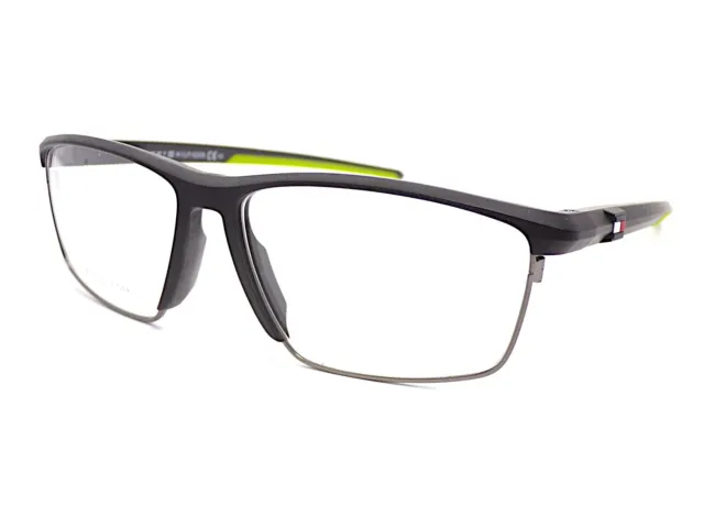 TOMMY HILFIGER Glasses Matte Black/ Green Men's 57mm RX Spectacles TH 1833 003