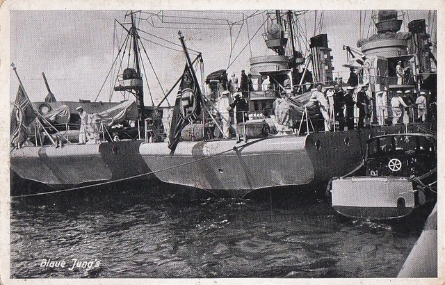CPA AK GERMANY BLUE JUNG'S German Sea Boats WWII Flags