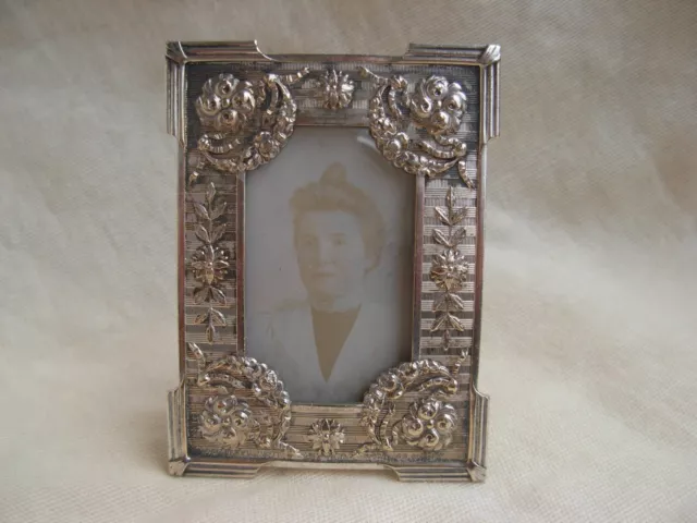 ANTIQUE FRENCH  SILVERPLATED PHOTO FRAME,LOUIS XVI STYLE,EARLY 20th.
