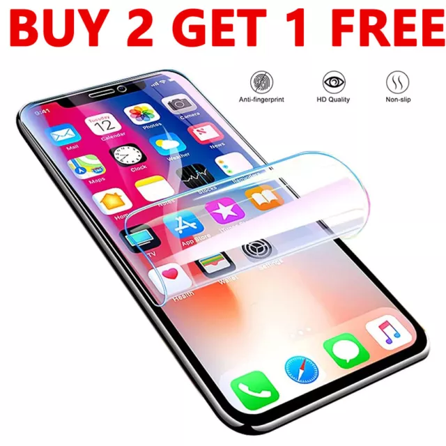 Full Cover Hydrogel Silicone Screen Protector For iPhone 15 14 13 12 11 Pro Max