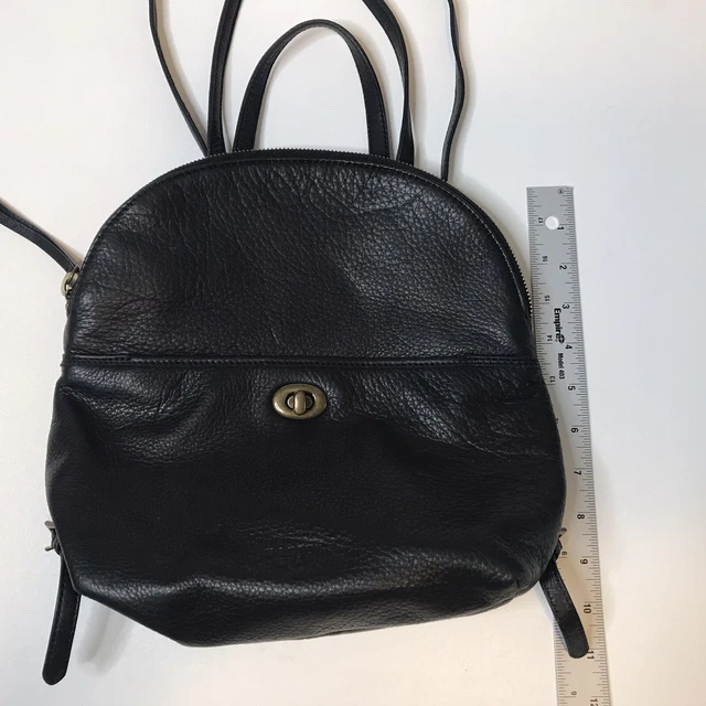 Sac à dos doux en cuir galet Margot New York sac à main noir sac convertible 3
