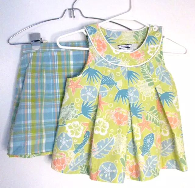 Hartstrings Girls Dress Sz 8 Reversible Skirt 2 Pc Set All Cottom Play Set