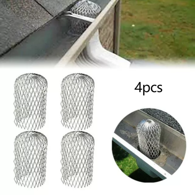 Aluminum Gutter Leaf Debris Guard Set of 4 Downpipe Protection Easy to Install