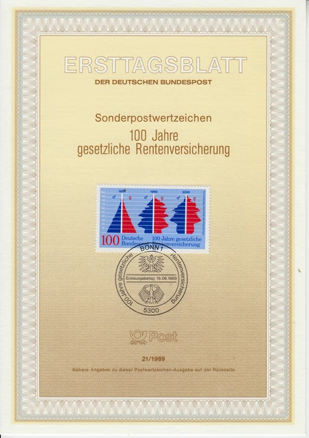 Deutschland Rentenversicherung ETB Mi 1426, Bonn 15.06.89