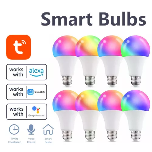 Tuya Smart Glühbirne E27 A70 LED RGB WiFi CCT Lampe dimmbar 15W Alexa Google TOP