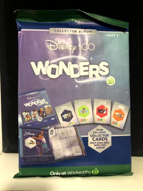 WOOLWORTHS 2023 DISNEY 100 Wonders Collector Album Including 4 Exclusive  Cards $39.95 - PicClick AU