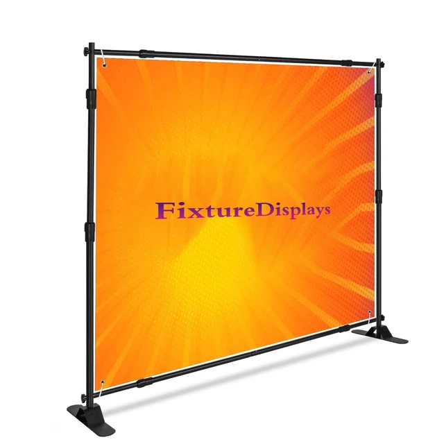 Photo Backdrop Stand Banner Holder Adjustable Photography Poster 8x8' TradeShow