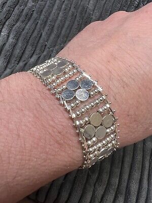 vintage sterling silver art deco italy stamped bracelet