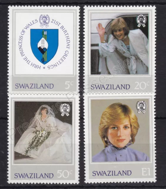 1982 Princess Diana 21st Birthday MNH Stamp Set Swaziland SG 404-407