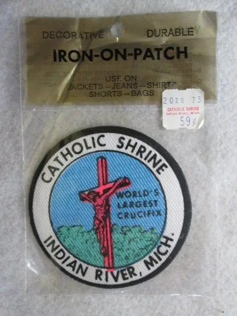 Vintage Catholic Shrine, Indian River, Michigan 3 Inch Iron On Patch