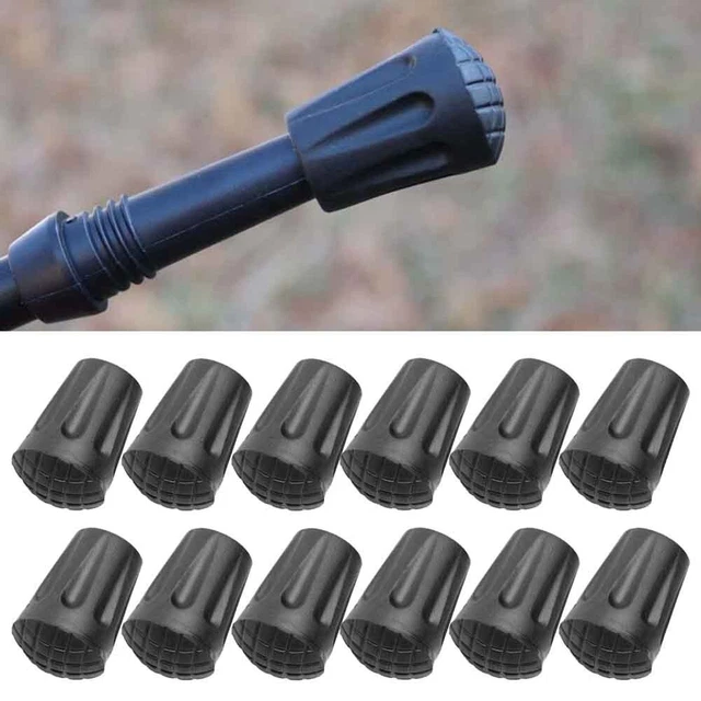 12 REINFORCED RUBBER Tip End Cap Hammers Trekking Pole Hiking Fast