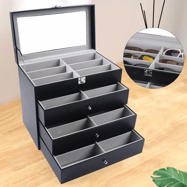 24 Slots Glasses Display Storage Box Sunglasses Eyeglass Organizer Case 24 Slots Glasses Display Storage Box Sunglasses Eyeglass Organizer Case